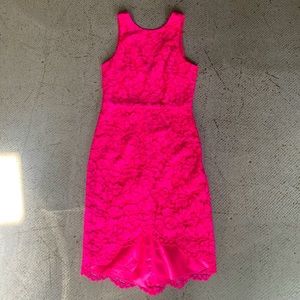 Hot Pink Lace Formal Dress S